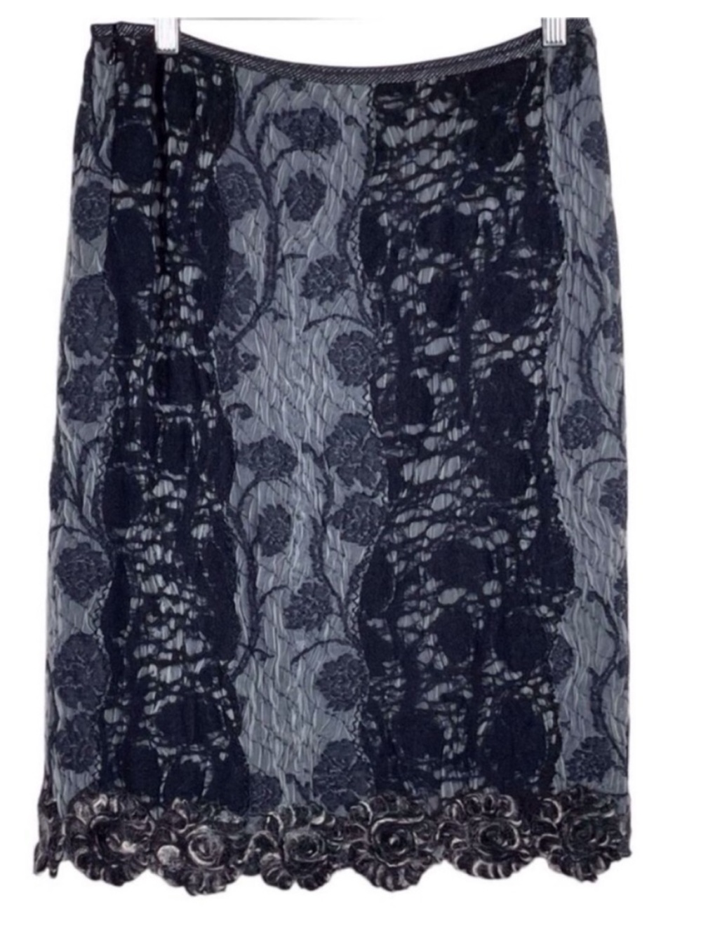 Marianne Kooimans Hand Loomed Skirt Silk Wool Grey Black Womens S Wearable Art